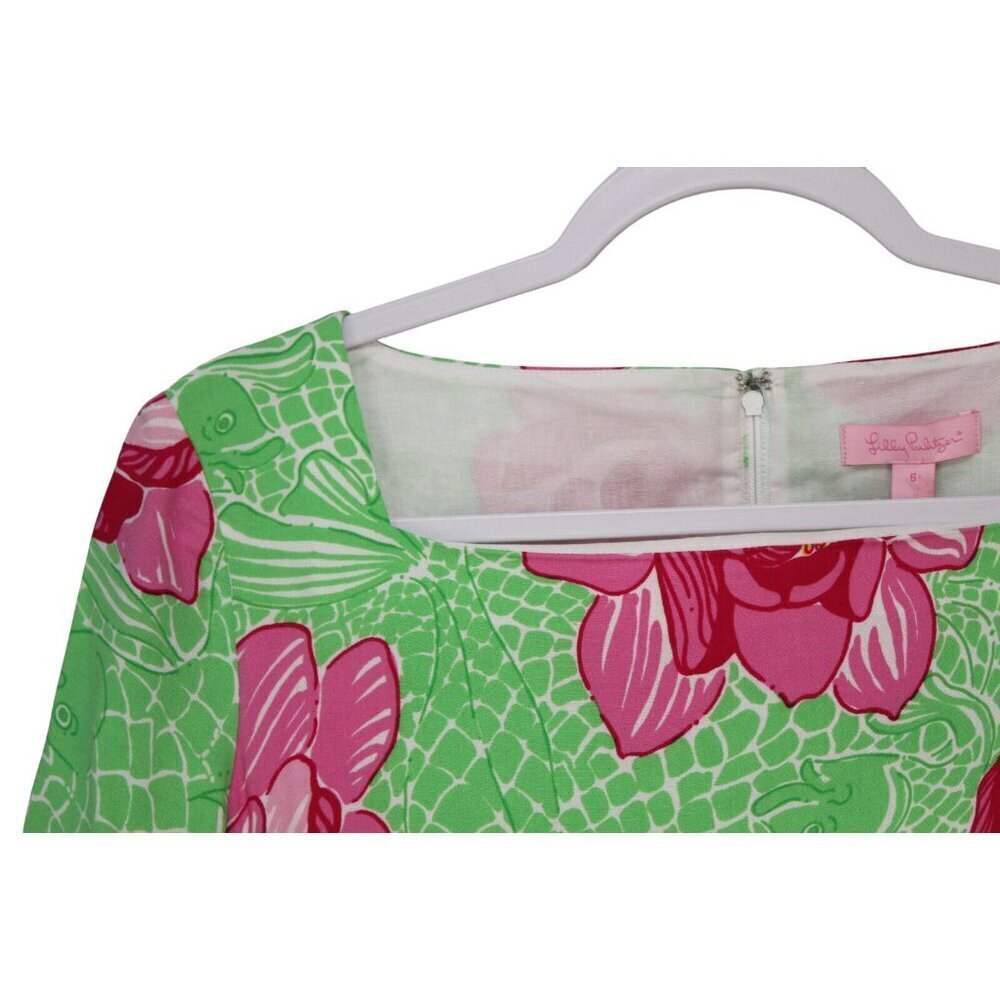 NWT Lilly Pulitzer Lyla Dress Size 6 Novelty Print Floral Resortwear Tropical - Picture 5 of 13